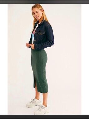 Free people Ribbed Knit Midi Skirt